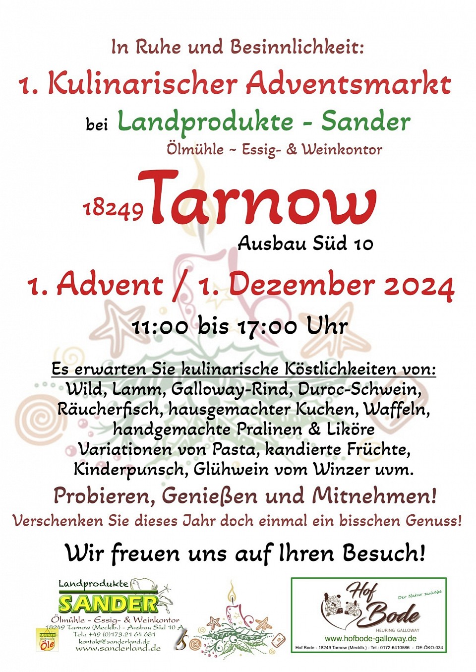 Flyer 1. kulinarischer Adventsmarkt