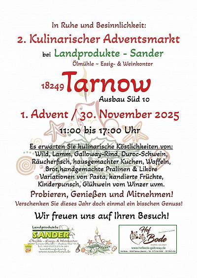 Flyer 2. kulinarischer Adventsmarkt 2025